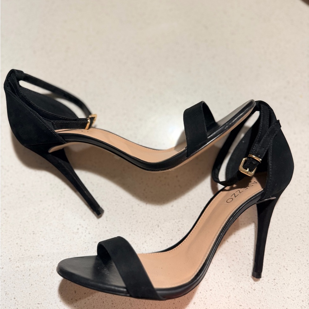 Elegant Black Suede Heels